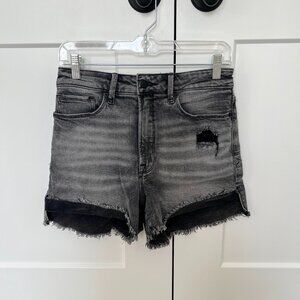 Good American Curve Denim Jean Shorts Faded Black Cut Off High-Rise Size 4/27